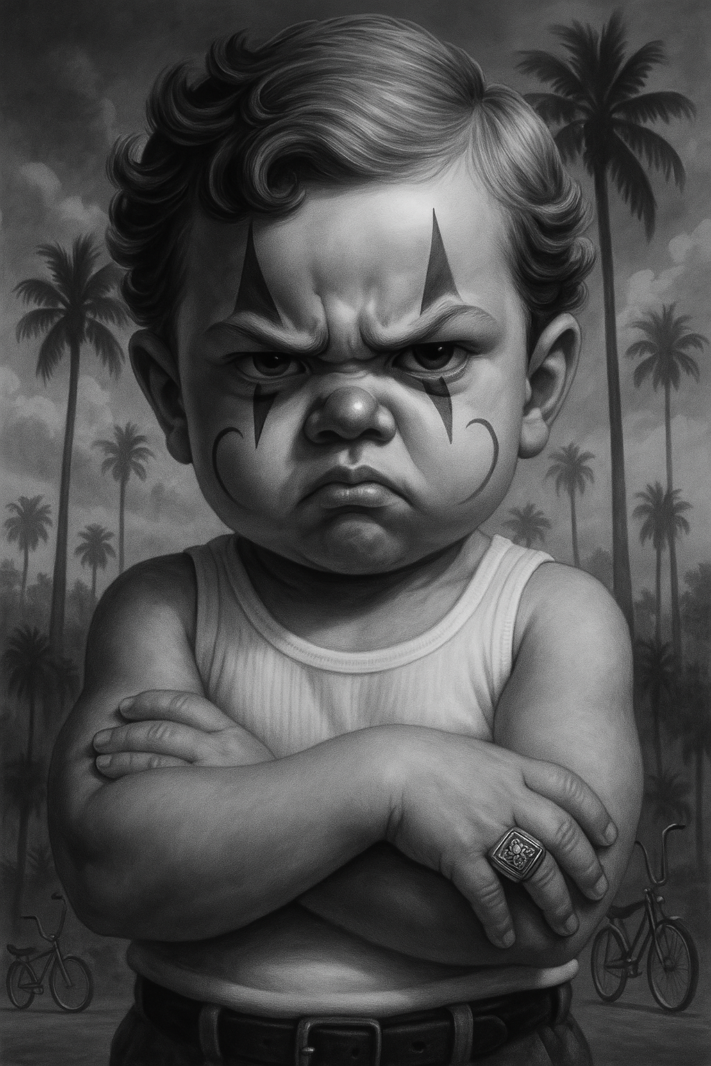 Chicano clown child concept