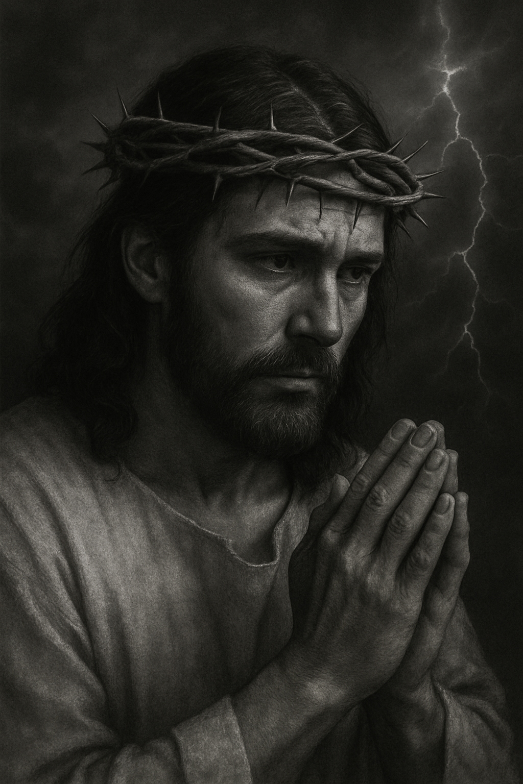Religious Christ with crown of thorns concept